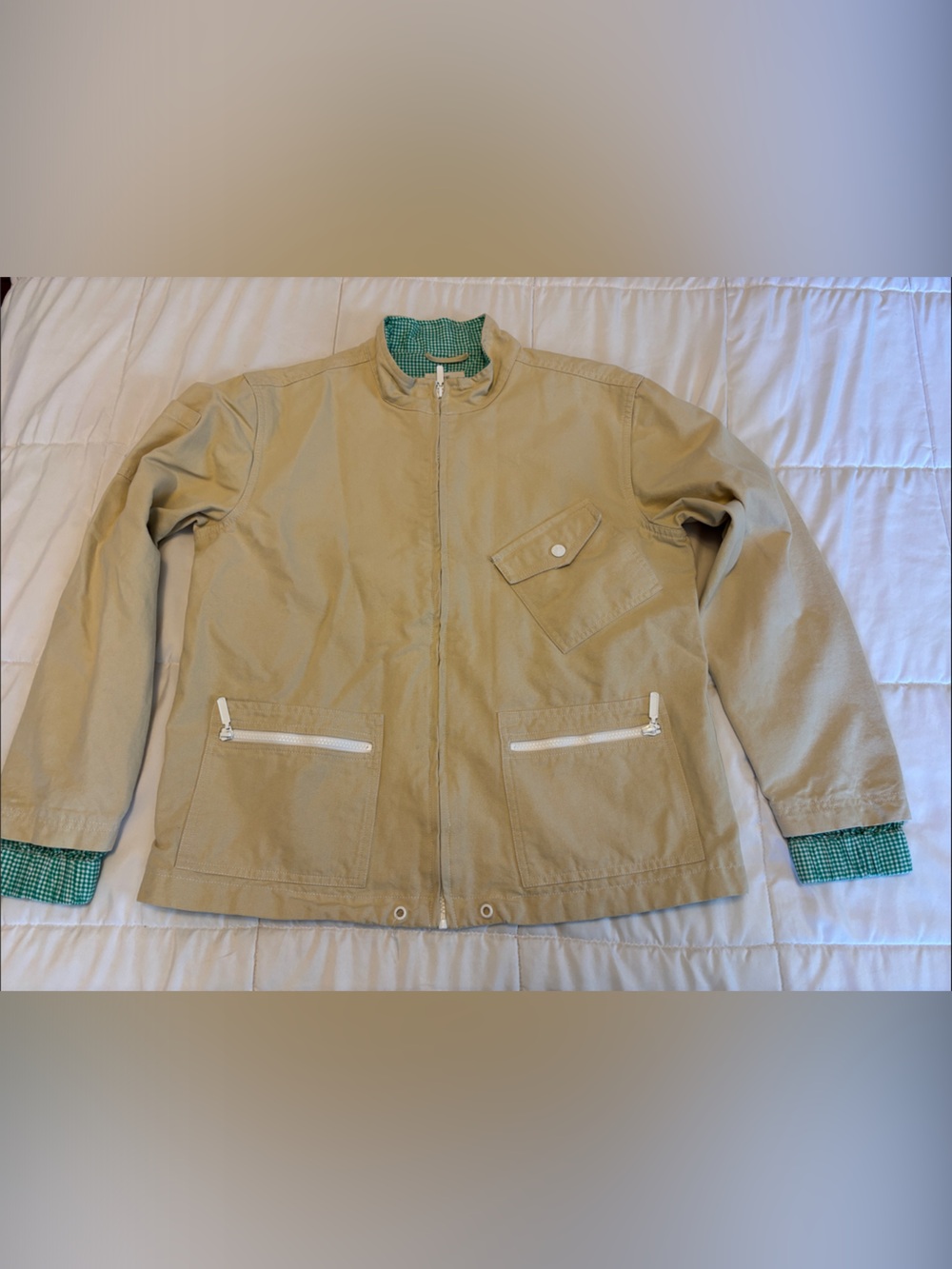 We The Free Tan Lightweight Jacket with Green Lining